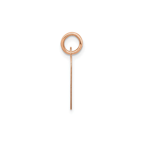 14k Rose Gold Heart Pendant Charm, Smooth Polished Disc Design, Minimalist Love Symbol for Women