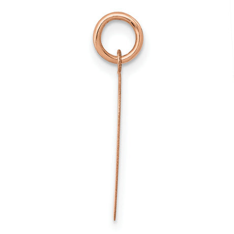 14k Rose Gold Heart Pendant, Polished Engravable Disc Charm, Minimalist Jewelry for Women
