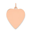 14k Rose Gold Heart Pendant, Smooth Disc Ideal for Engraving, Minimalist Romantic Jewelry for Women