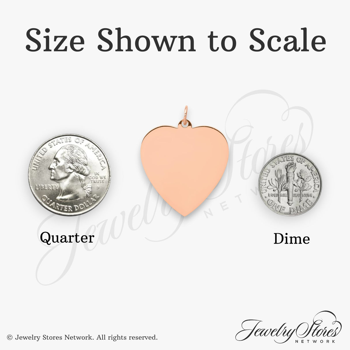 14k Rose Gold Heart Pendant Charm, Smooth Polished Disc for Engraving, Minimalist Love Jewelry