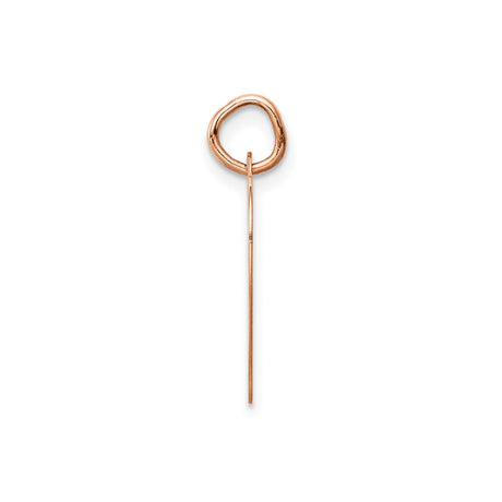14k Rose Gold Heart Pendant, Smooth Polished Finish, Minimalist Style for Women
