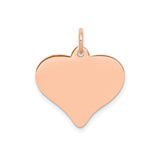 14k Rose Gold Heart Pendant, Smooth Polished Finish, Minimalist Style for Women