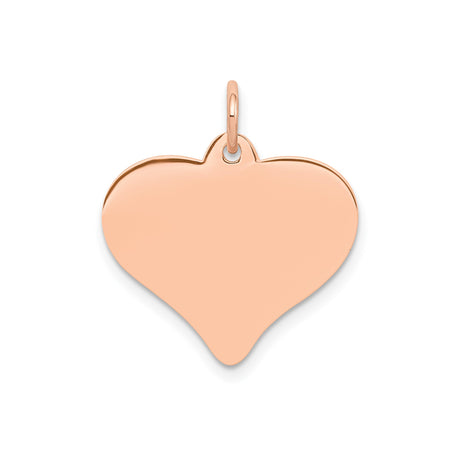 14k Rose Gold Heart Pendant, Smooth Polished Finish, Minimalist Style for Women