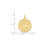 14k Yellow Gold Chihuahua Dog Silhouette Pendant, Pet Lover Animal Charm for Women or Unisex