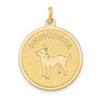 14k Yellow Gold Chihuahua Dog Silhouette Pendant, Pet Lover Animal Charm for Women or Unisex