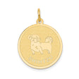 14k Yellow Gold Shih Tzu Pendant, Dog Breed Disc Charm, Pet Memorial Jewelry for Women or Unisex