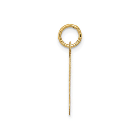 14k Yellow Gold Music Note Pendant, Polished Eighth Note Charm for Women or Unisex Wear