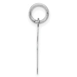 Polished Flat Eighth Note Music Charm Pendant in Real 14k White Gold