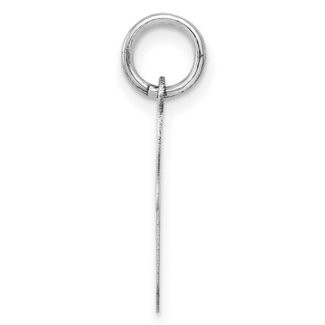 Polished Flat Eighth Note Music Charm Pendant in Real 14k White Gold