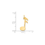 14k Yellow Gold Music Note Pendant, Polished Eighth Note Charm, Minimalist Musical Jewelry