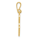 14k Yellow Gold Treble Clef Pendant, Polished Musical Note Charm for Women or Unisex Wear