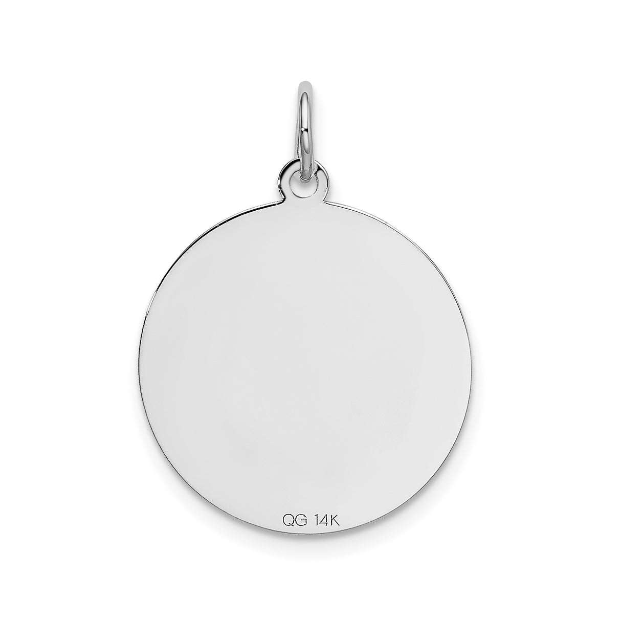 14k White Gold Round Pendant with Golden Retriever Dog Image, Unisex Memorial Jewelry