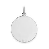 14k White Gold Round Pendant with Golden Retriever Dog Image, Unisex Memorial Jewelry