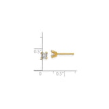 14k Yellow Gold Princess-Cut Diamond Stud Earrings, Minimalist Four-Prong Design for Women