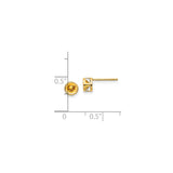 14k Yellow Gold Citrine Stud Earrings, Round Open Bezel, Minimalist Design for Women