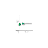 14k White Gold Stud Earrings with Round Emerald Gemstones in Classic Prong Setting