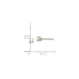 14k White Gold Pearl Stud Earrings in Classic Four-Prong Setting for Women