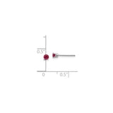 14k White Gold Ruby Stud Earrings, Round Cut, Four Prong, Minimalist Dainty Design