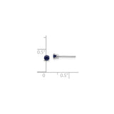14k White Gold Sapphire Stud Earrings, Round Cut Four Prong Minimalist Design