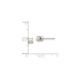 14k White Gold Pearl Stud Earrings with Round White Pearls, Classic Minimalist Design