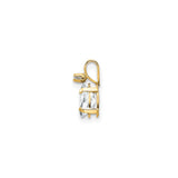 14k Yellow Gold Pendant with Oval White Topaz and Diamond Accent, Solitaire Style
