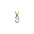 14k Yellow Gold Pendant with Oval White Topaz and Diamond Accent, Solitaire Style