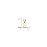 14k Yellow Gold Pendant with Oval White Opal and Diamond Accent, October Birthstone Charm