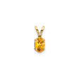 14k Yellow Gold Pendant with Oval Citrine and Diamond Accent, November Birthstone Jewelry for Women