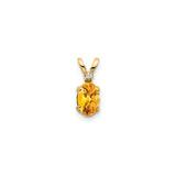 14k Yellow Gold Pendant with Oval Citrine and Diamond Accent, November Birthstone Jewelry for Women