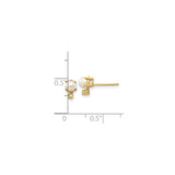 14k Yellow Gold Stud Earrings with Round White Cultured Pearls and Diamond Accents