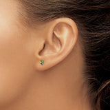 14k White Gold Stud Earrings with Oval Peridot and Diamond Accents, August Birthstone Jewelry