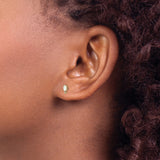14k Yellow Gold Opal and Diamond Stud Earrings, Classic Everyday Style for Women