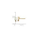 14k Yellow Gold Opal and Diamond Stud Earrings, Classic Everyday Style for Women