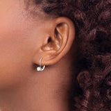 14k White Gold Leverback Earrings with Natural Opal, Minimalist Drop Design
