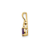 14k Yellow Gold Pendant with Oval Amethyst and Diamond Accent, February Birthstone for Women