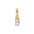 14k Yellow Gold Pendant with Oval White Topaz and Diamond Accent, Solitaire Style for Women