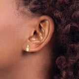 14k Yellow Gold Opal Stud Earrings with Diamond Accents, Classic Fine Jewelry for Women