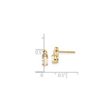 14k Yellow Gold Opal Stud Earrings with Diamond Accents, Classic Fine Jewelry for Women