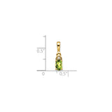 14k Yellow Gold Pendant with Oval-Cut Peridot and Diamond Accent, Modern August Birthstone Jewelry