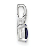 Sapphire Diamond Charm Pendant in Real 14k White Gold