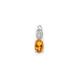 14k White Gold Pendant with Citrine and Diamond Accent in Teardrop Setting