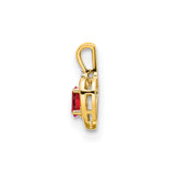 14k Yellow Gold Heart Pendant with Ruby and Diamond Accent, Romantic Womens Jewelry