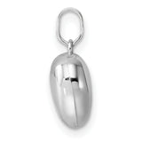 14k White Gold Heart Pendant, Minimalist Polished Design with Smooth Finish for Women