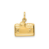 14k Yellow Gold DSLR Camera Pendant, 3D Realistic Photography Charm for Women or Unisex