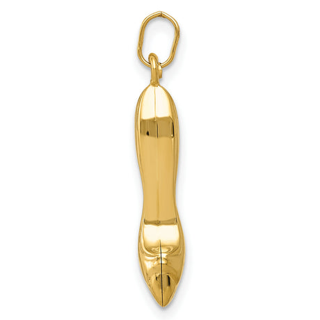 14k Yellow Gold High Heel Shoe Charm Pendant, Polished Stiletto Style for Women