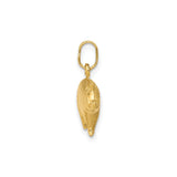 14k Yellow Gold Pig Charm Pendant, 3D Zodiac Animal Jewelry with Polished Finish