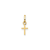 14k Yellow Gold Cross Pendant, Simple Minimalist Christian Charm for Women