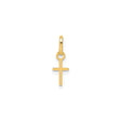 14k Yellow Gold Cross Pendant, Simple Minimalist Christian Charm for Women