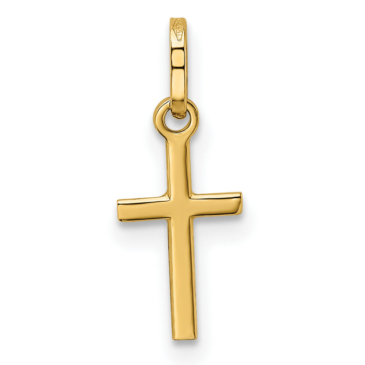 Latin Cross Charm Pendant in Real 14k Yellow Gold