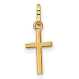 Latin Cross Charm Pendant in Real 14k Yellow Gold